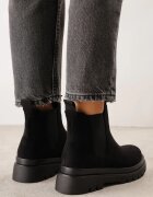  Botine Chelsea Negre cu Inserție Elastică Luviissa