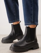  Botine Chelsea negre cu talpă groasă Gosoga