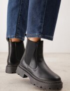  Botine Chelsea negre cu talpă groasă Gosoga