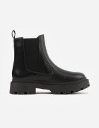  Botine Chelsea negre cu talpă groasă Gosoga