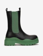  Botine Chelsea Negru-Verde cu Inserții Colorate și Talpă Balke
