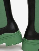 Botine Chelsea Negru-Verde cu Inserții Colorate și Talpă Balke