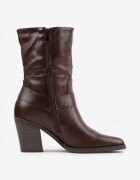  Botine Maro Căptușite cu Toc Conic cu Cataramă Decorativă Verinique