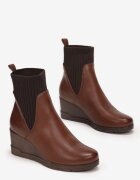  Botine Maro cu Carâmb Elastic și Toc Pană Touge
