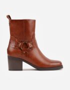  Botine Maro cu toc gros stil cowboy cu catarame Irivaria