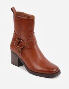  Botine Maro cu toc gros stil cowboy cu catarame Irivaria