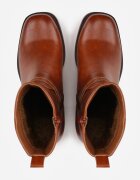  Botine Maro cu toc gros stil cowboy cu catarame Irivaria
