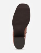  Botine Maro cu toc gros stil cowboy cu catarame Irivaria