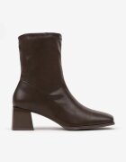  Botine Maro Slip-on cu Toc Gros în Stil Clasic Sileurie