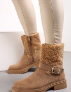  Botine Maronii cu Blană și Curea cu Cataramă Adorra