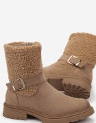  Botine Maronii cu Blană și Curea cu Cataramă Adorra