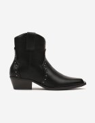  Botine Negre Ascuțite Stil Cowboy Cu Ținte Mevanta