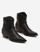  Botine Negre Ascuțite Stil Cowboy Cu Ținte Mevanta