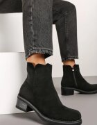  Botine Negre Căptușite Casual Reaniwen