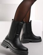  Botine Negre Chelsea cu Inserție Elastică Anedda