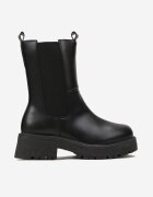  Botine Negre Chelsea cu Inserție Elastică Anedda