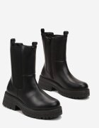  Botine Negre Chelsea cu Inserție Elastică Anedda