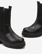  Botine Negre Chelsea cu Inserție Elastică Anedda