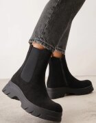  Botine Negre Chelsea cu platformă cu carâmb elastic Mavita