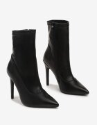  Botine Negre cu toc cui cu Aplicație Metalică Ivandra