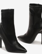  Botine Negre cu toc cui cu Aplicație Metalică Ivandra
