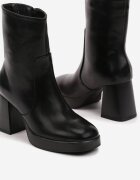  Botine Negre cu toc gros cu izolație ușoară Irilora