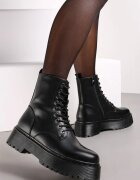  Botine Negre în Stil Worker cu Platformă Maialen