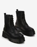  Botine Negre în Stil Worker cu Platformă Maialen