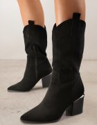  Botine Negre Stil cowboy Cu toc Cu carâmb lung Mabilla