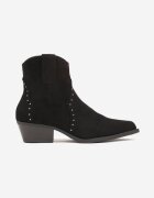 Botine Negre stil Cowboy din ecovelur și cu vârf ascuțit Nevelara