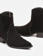  Botine Negre stil Cowboy din ecovelur și cu vârf ascuțit Nevelara