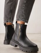  Botine Plate Negre cu Fermoar Tinaferr