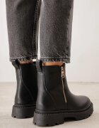  Botine Plate Negre cu Fermoar Tinaferr
