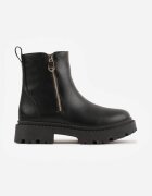  Botine Plate Negre cu Fermoar Tinaferr