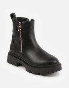  Botine Plate Negre cu Fermoar Tinaferr