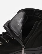  Botine trapper Negre cu platformă decorate cu curea Argiva