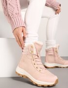  Botine Trekking Roz cu Platformă cu Șireturi Labrinna