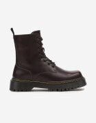  Botine Visinii cu șireturi căptușite cu platformă stil worker Crecca