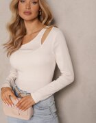 by swan Bluză bej cu Croială Asimetrică Tatorella