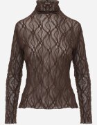 by swan Bluză longsleeve din plasă din dantelă cu adaos de viscoză Pirina Maro