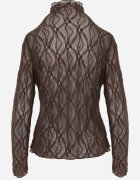 by swan Bluză longsleeve din plasă din dantelă cu adaos de viscoză Pirina Maro