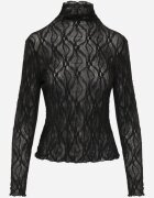by swan Bluză longsleeve din plasă din dantelă cu adaos de viscoză Pirina Neagră