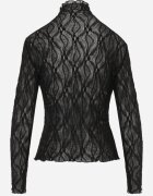 by swan Bluză longsleeve din plasă din dantelă cu adaos de viscoză Pirina Neagră