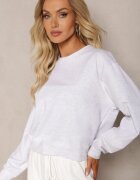 by swan Bluză Oversize gri deschis din bumbac cu croială scurtă Sibolla