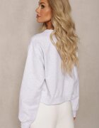 by swan Bluză Oversize gri deschis din bumbac cu croială scurtă Sibolla