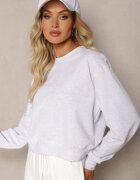 by swan Bluză Oversize gri deschis din bumbac cu croială scurtă Sibolla