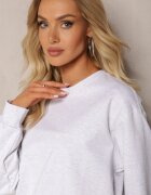 by swan Bluză Oversize gri deschis din bumbac cu croială scurtă Sibolla