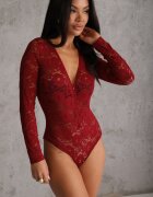 by swan Body cu fermoar și dantelă Aoriana Bordo