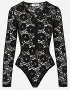 by swan Body cu fermoar și dantelă Aoriana Negru