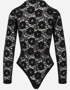 by swan Body cu fermoar și dantelă Aoriana Negru